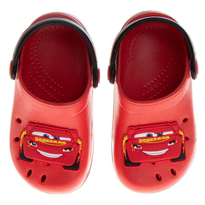 Josmo Boys Cars Lightning McQueen Clog Sandals Disney Pixar Waterproof Slip-On Slides Closed Toe Clogs with Backstrap- Red 11-12 Toddler - Image 4