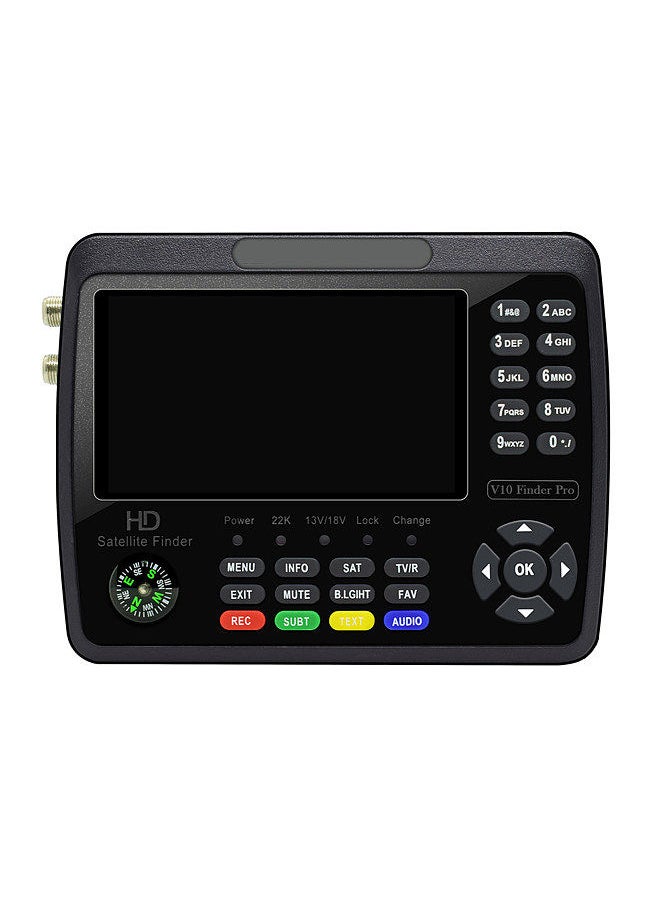 Generic - V10 Pro Satellite Finder Signal Meter HD Satellite TV Signal Finder DVB-S/S2/S2X/T/T2 COMBO Digital Handheld Signal Meter Satellite Finder H.265 4.3Inch LCD for Adjusting Sat Dish - Image 1