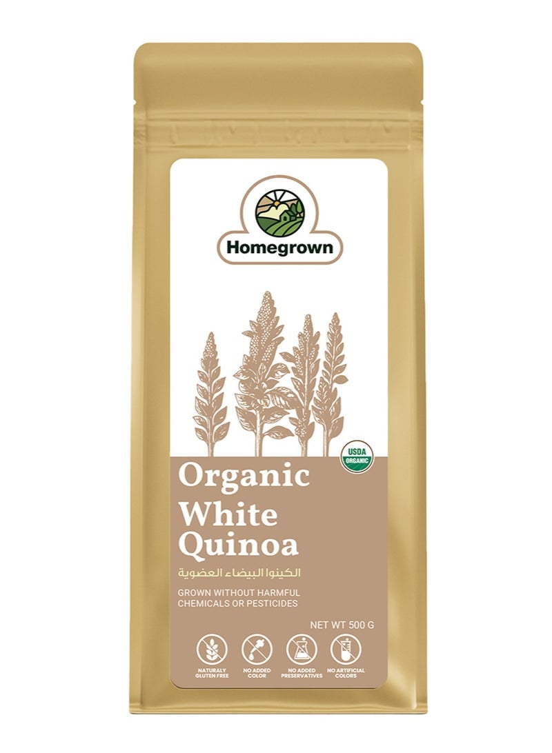 Homegrown Organic White Quinoa – Gluten-Free, High-Protein Grain for Healthy Diet 500 gram - Image 1