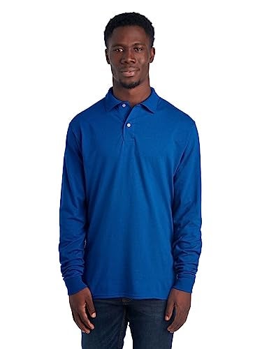 Jerzees Men's SpotShield Stain Resistant Polo Shirts (Short & Long, Long Sleeve-Royal Blue, XX-Large - Image 4