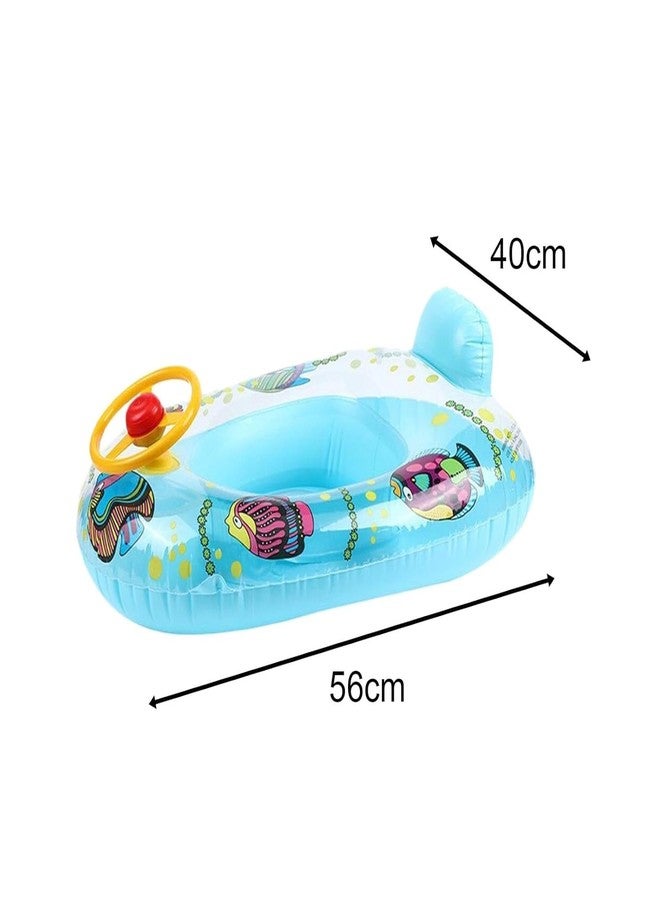 VWretails Kids Inflatable Car Pool Float with Steering Wheel, Fun Baby Swim Boat for Toddlers, Cute Water Floatie for Swimming Pool(Red, Pink, Blue, Yellow & Multicolor) Pack of Any One Float - Image 2