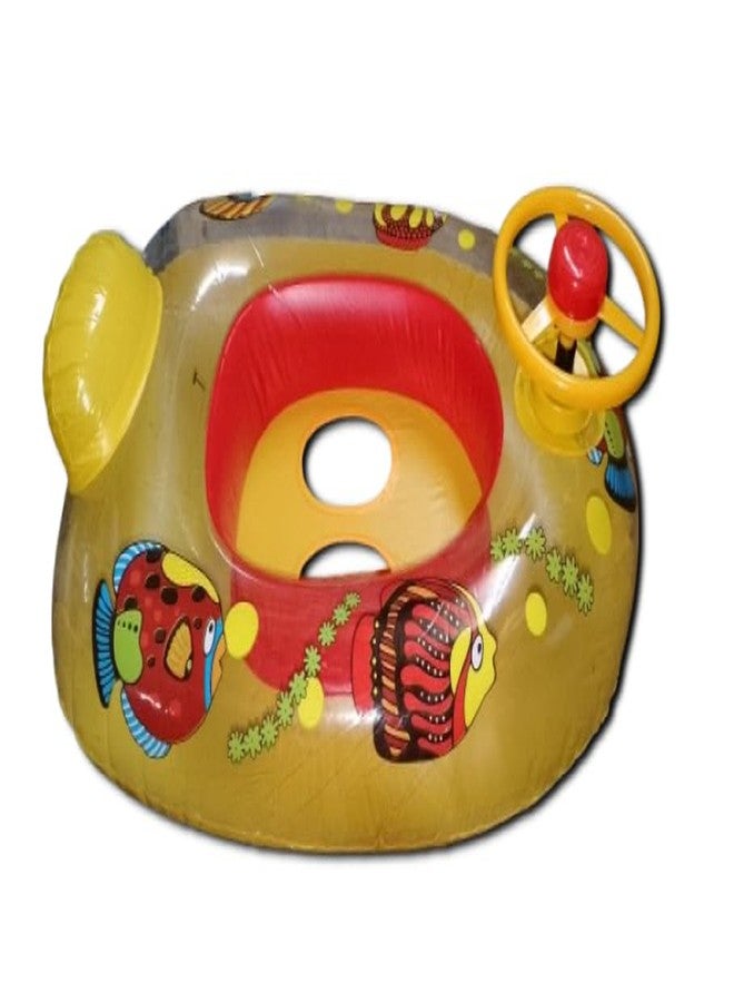 VWretails Kids Inflatable Car Pool Float with Steering Wheel, Fun Baby Swim Boat for Toddlers, Cute Water Floatie for Swimming Pool(Red, Pink, Blue, Yellow & Multicolor) Pack of Any One Float - Image 5