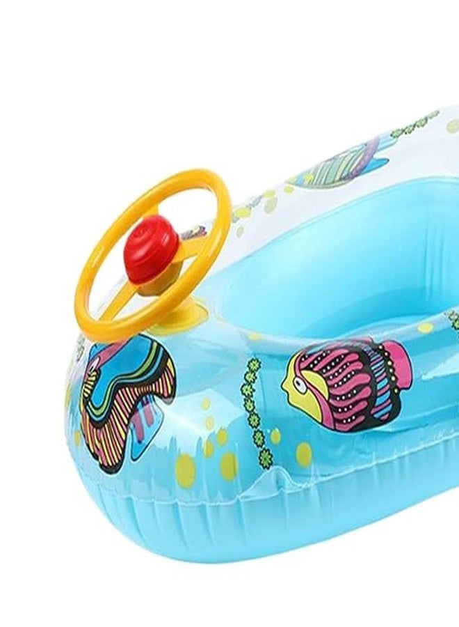 VWretails Kids Inflatable Car Pool Float with Steering Wheel, Fun Baby Swim Boat for Toddlers, Cute Water Floatie for Swimming Pool(Red, Pink, Blue, Yellow & Multicolor) Pack of Any One Float - Image 4