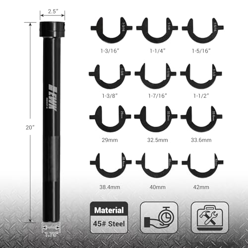EWK 13 Pcs Inner Tie Rod Removal Tool Kit, Includes 12 SAE & Metric Crowfoot Adapters for Removing & Installing Tie Rods on Most Cars, Trucks & SUVs - Image 2