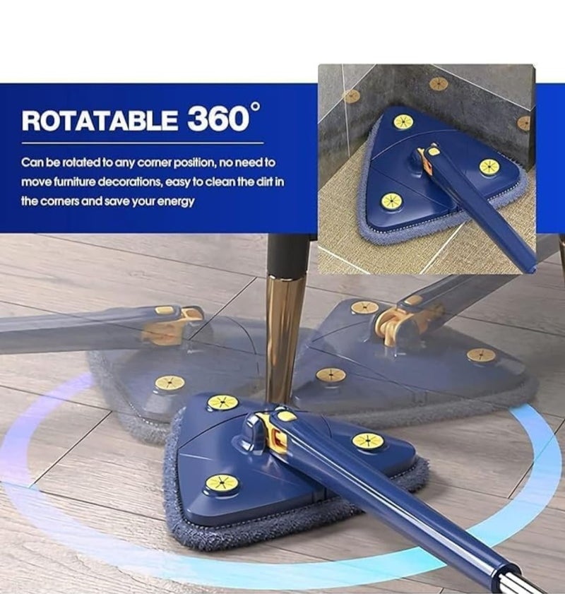 PORMONO 360Degree Rotatable Triangle Cleaning Mop Adjustable Wall Cleaning Mop Floor Cleaning Mop - Image 5