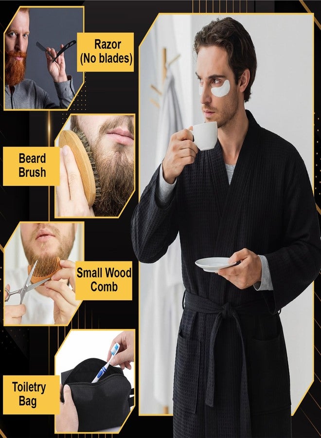 Twistover 9Pcs Birthday Gifts for Men,Dad Beard Care with Robe Beard Care Kit Thank You for Dad Husband Men(Black - Image 3
