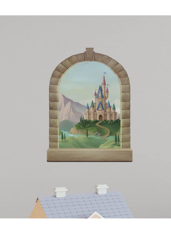 Create-A-Mural Romantic Fairy Tale Princess Castle Window Girl Room Decor Sticker Decorations For Kids Bedroom Small Mural Wall Decal Nursery Toddler Playroom Birthday Gift (14” X 22”) - Image 4