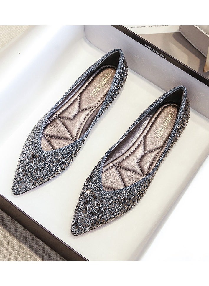 Shougu Single Shoe Women's Thick Heel Versatile Shoes 