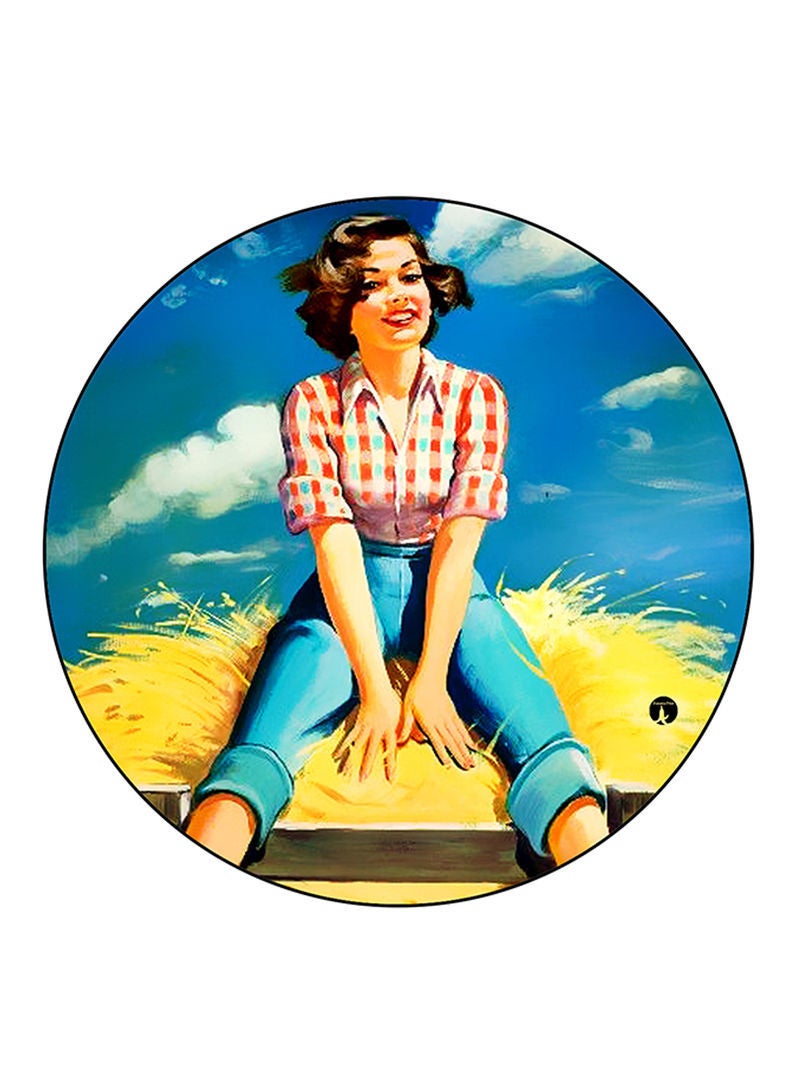 Vintage Art Printed Mouse Pad Multicolour