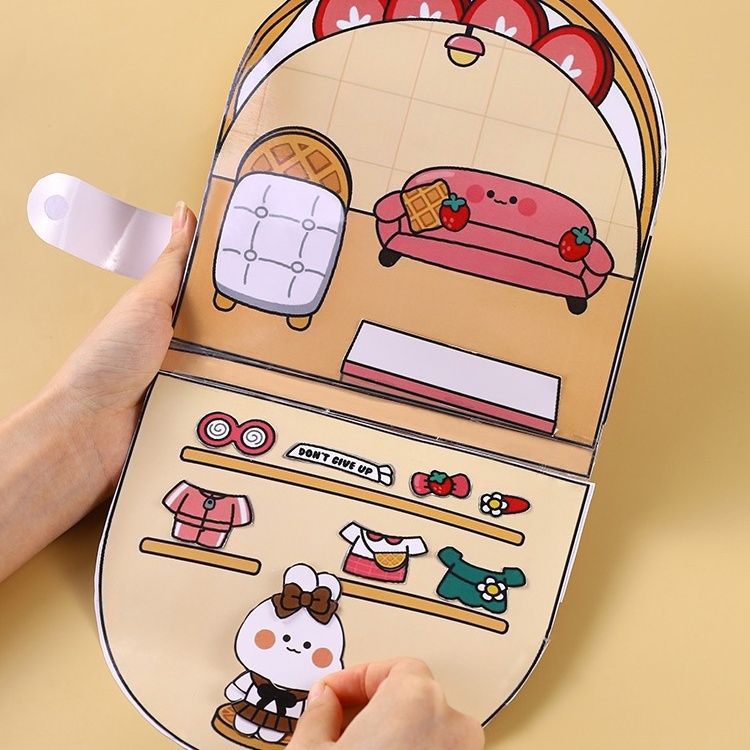 Toy Waffle Quiet Book Cutting-Free Girl Diy Material Children'S Handmade Three-Dimensional Stickers Pinch Music - Image 4