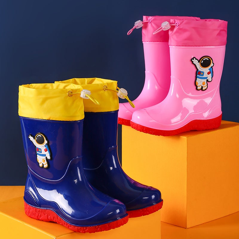 Astronaut Children'S Rain Boots 2-16 Years Old Extra Large Children'S Long Barrel Water Boots For Boys And Girls Warm Liner Thickened Rubber Shoes New Style - Image 2