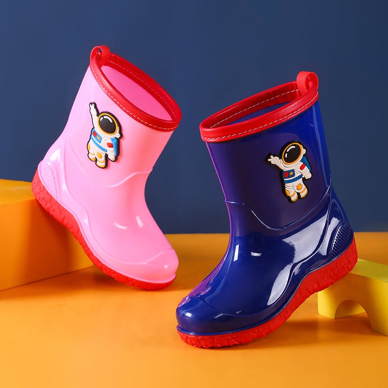 Astronaut Children'S Rain Boots 2-16 Years Old Extra Large Children'S Long Barrel Water Boots For Boys And Girls Warm Liner Thickened Rubber Shoes New Style - Image 5