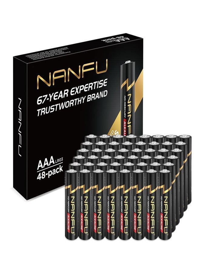 NANFU High Performance AAA Alkaline Batteries 48 Count Long Lasting for Household Devices… - Image 1