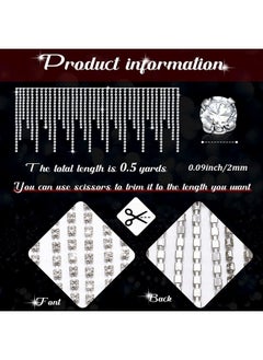 Mtlee Rhinestone Fringe Trim Belt Beaded Fringe Trim Rhinestone Ribbon Tassel Chain For Jeans Clothing Accessories Diy Decoration (0.5 Yard Silver)  - Image 2