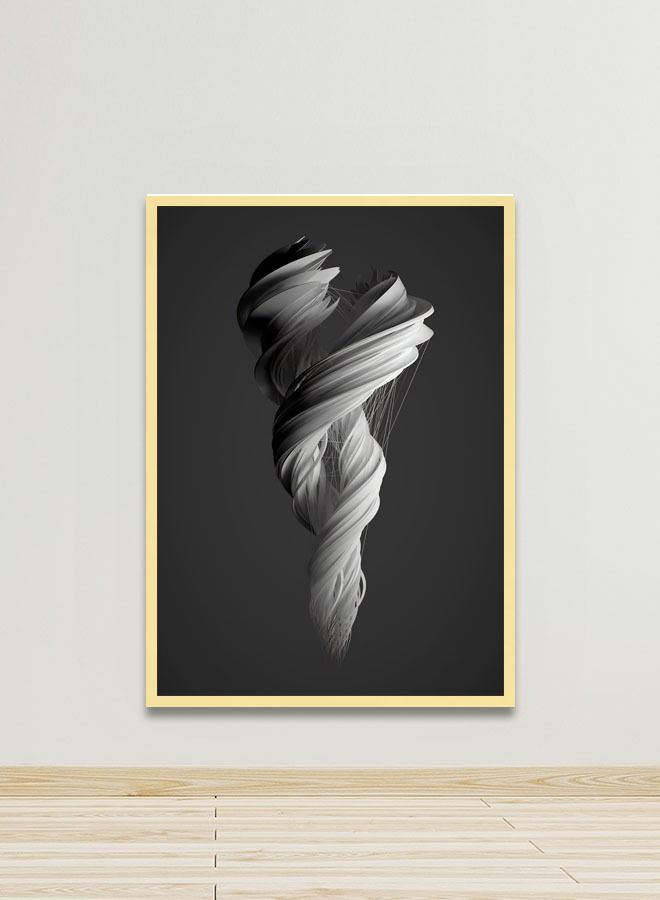 ماركتنا لوحة جدارية قماشية فنية لتزيين الحائط بتصميم عصري مع برواز ذهبي مجوف مقاس 120x80سم قطعة واحدة - Image 1