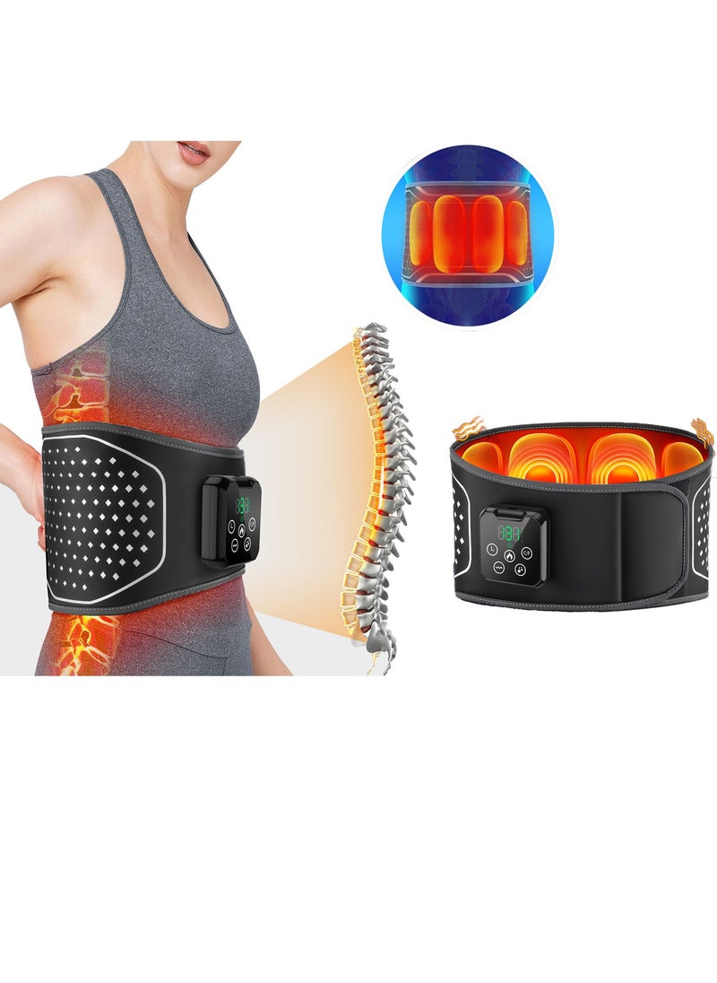 Smart Waist Massager With Heating Function, Touch Screen Waist Massager With Airbag And Vibration Function, Wireless, Timed, Built In Battery Long Battery Iife Back Massage, 4-Level Pressure, 5-Temperature Airbag Belt, Relieve Waist And Back Muscle Pain.