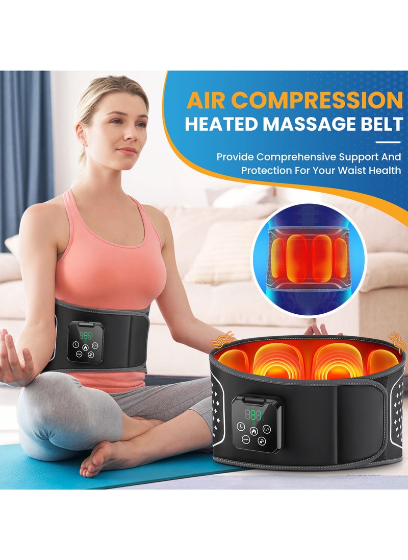 Smart Waist Massager With Heating Function, Touch Screen Waist Massager With Airbag And Vibration Function, Wireless, Timed, Built In Battery Long Battery Iife Back Massage, 4-Level Pressure, 5-Temperature Airbag Belt, Relieve Waist And Back Muscle Pain.