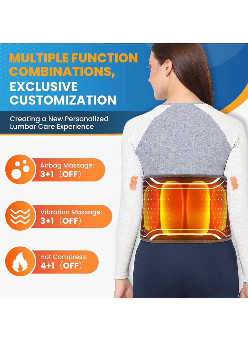 Smart Waist Massager With Heating Function, Touch Screen Waist Massager With Airbag And Vibration Function, Wireless, Timed, Built In Battery Long Battery Iife Back Massage, 4-Level Pressure, 5-Temperature Airbag Belt, Relieve Waist And Back Muscle Pain.