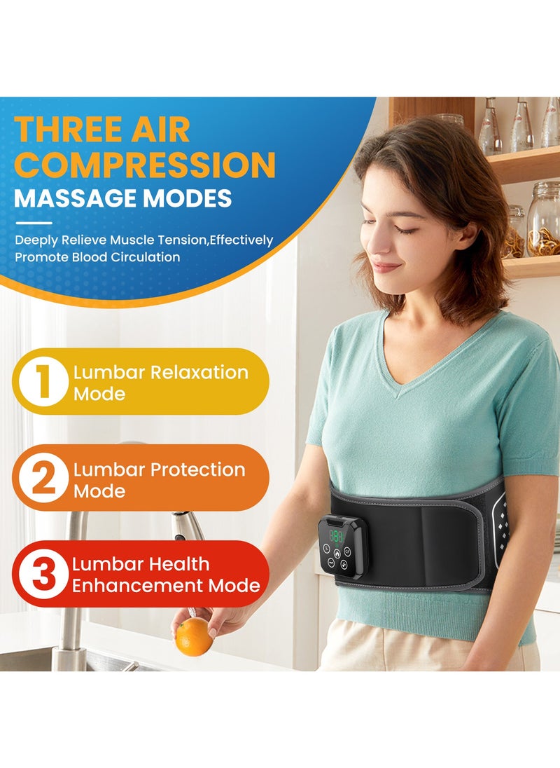 Smart Waist Massager With Heating Function, Touch Screen Waist Massager With Airbag And Vibration Function, Wireless, Timed, Built In Battery Long Battery Iife Back Massage, 4-Level Pressure, 5-Temperature Airbag Belt, Relieve Waist And Back Muscle Pain.