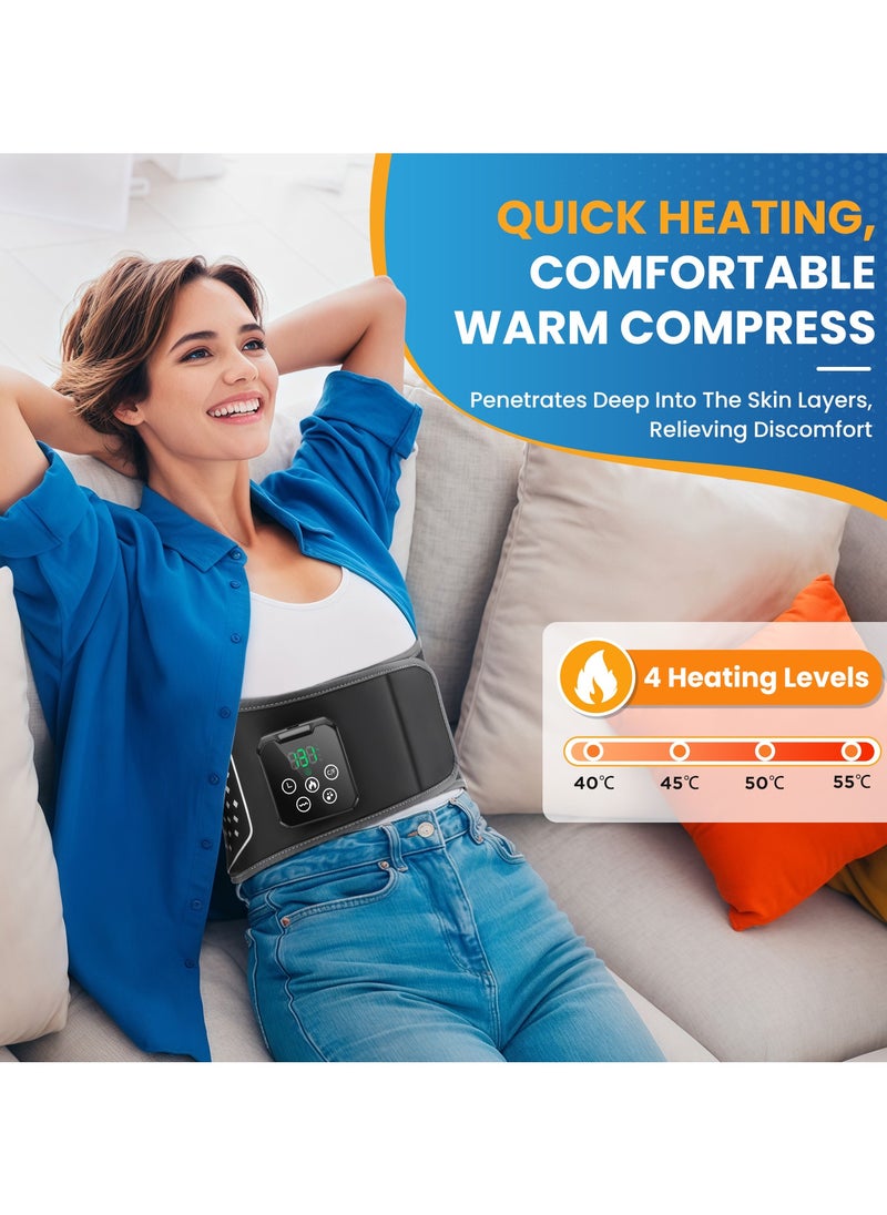 Smart Waist Massager With Heating Function, Touch Screen Waist Massager With Airbag And Vibration Function, Wireless, Timed, Built In Battery Long Battery Iife Back Massage, 4-Level Pressure, 5-Temperature Airbag Belt, Relieve Waist And Back Muscle Pain.