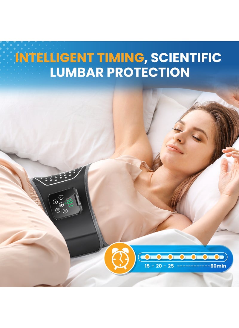 Smart Waist Massager With Heating Function, Touch Screen Waist Massager With Airbag And Vibration Function, Wireless, Timed, Built In Battery Long Battery Iife Back Massage, 4-Level Pressure, 5-Temperature Airbag Belt, Relieve Waist And Back Muscle Pain.