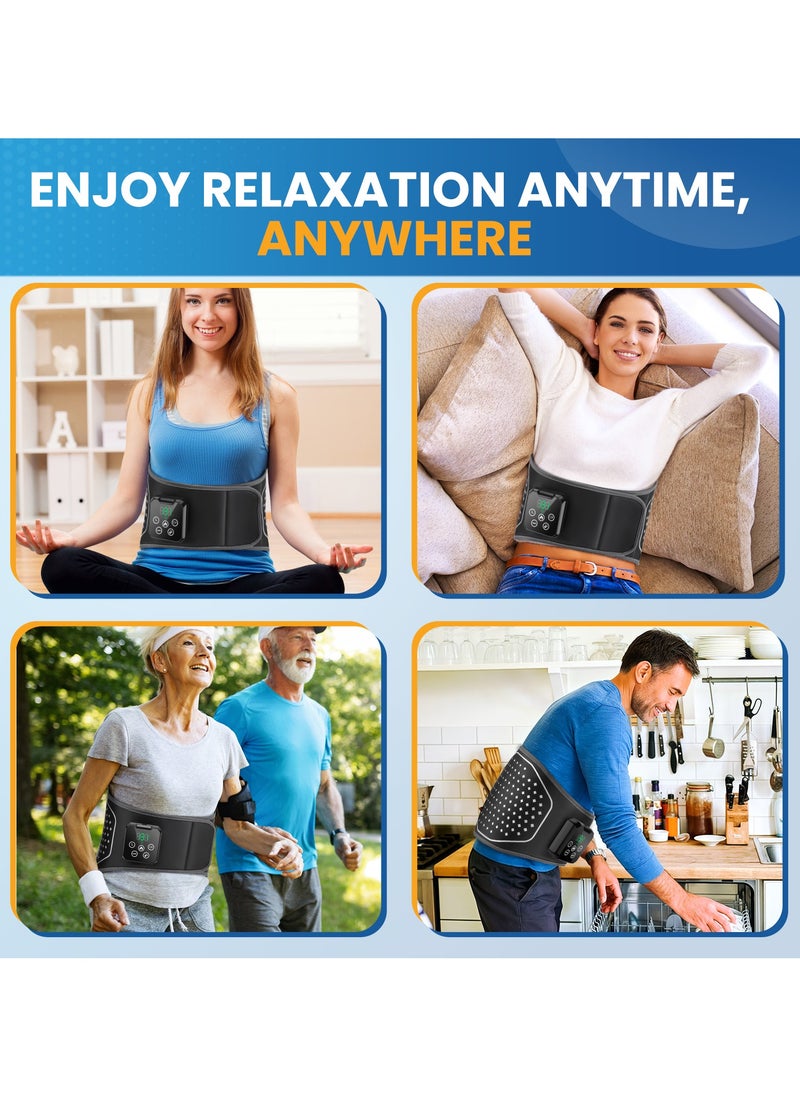 Smart Waist Massager With Heating Function, Touch Screen Waist Massager With Airbag And Vibration Function, Wireless, Timed, Built In Battery Long Battery Iife Back Massage, 4-Level Pressure, 5-Temperature Airbag Belt, Relieve Waist And Back Muscle Pain.