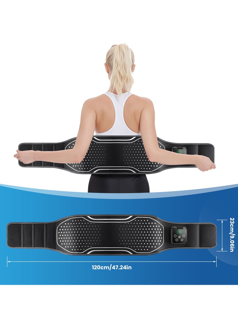 Smart Waist Massager With Heating Function, Touch Screen Waist Massager With Airbag And Vibration Function, Wireless, Timed, Built In Battery Long Battery Iife Back Massage, 4-Level Pressure, 5-Temperature Airbag Belt, Relieve Waist And Back Muscle Pain.