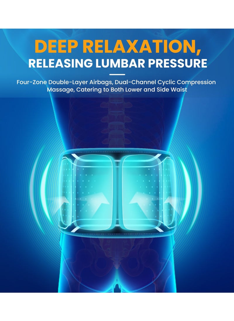 Smart Waist Massager With Heating Function, Touch Screen Waist Massager With Airbag And Vibration Function, Wireless, Timed, Built In Battery Long Battery Iife Back Massage, 4-Level Pressure, 5-Temperature Airbag Belt, Relieve Waist And Back Muscle Pain.