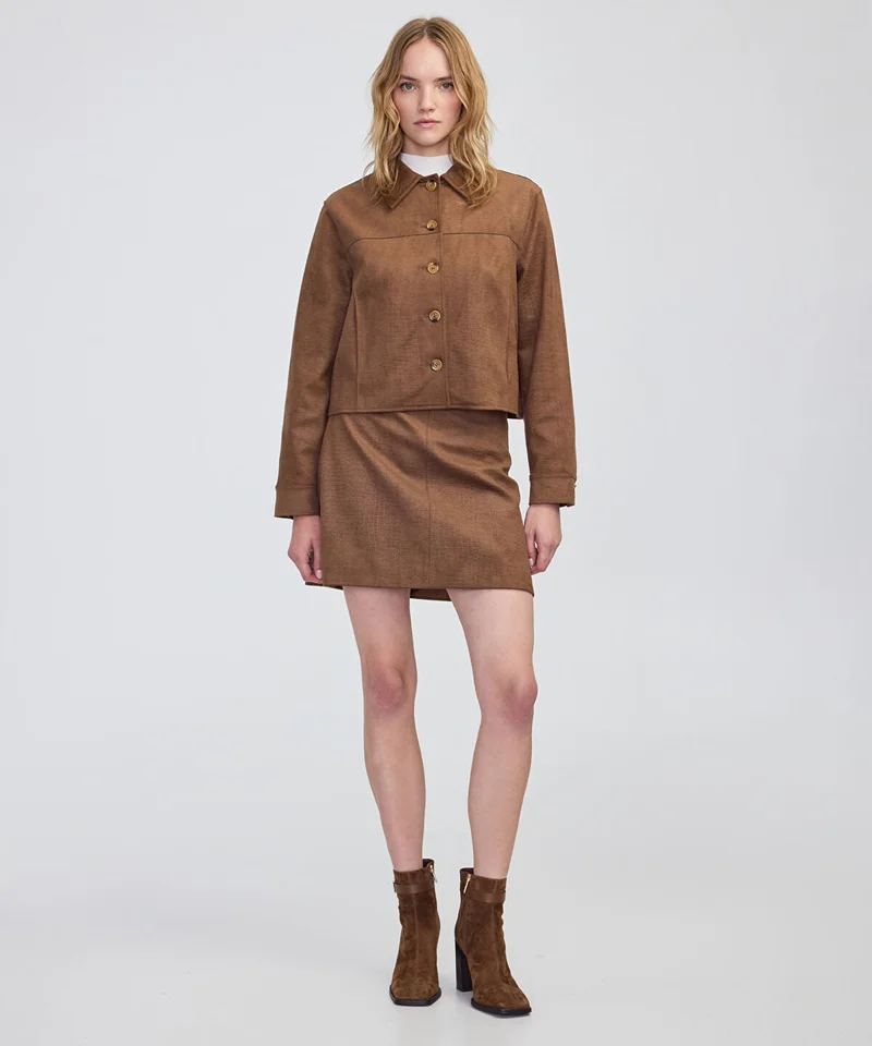 ابيكول Croc-Effect Skirt