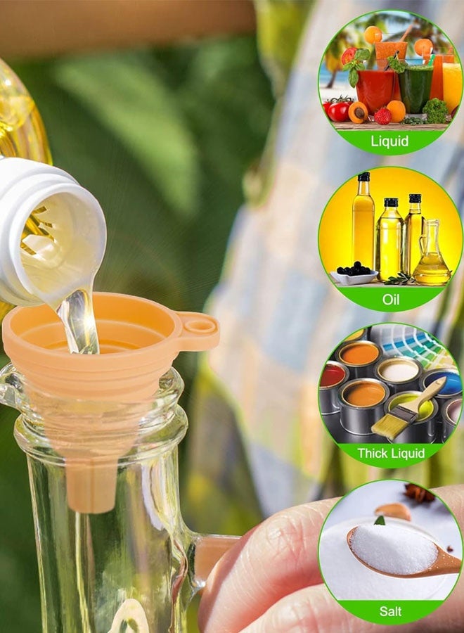 6PCS Foldable Silicone Collapsible Funnels for Filling Water Bottle Liquid Transfer Food Grade Kitchen Gadgets Accessories - Image 5