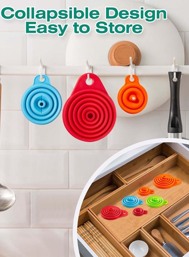 6PCS Foldable Silicone Collapsible Funnels for Filling Water Bottle Liquid Transfer Food Grade Kitchen Gadgets Accessories - Image 4