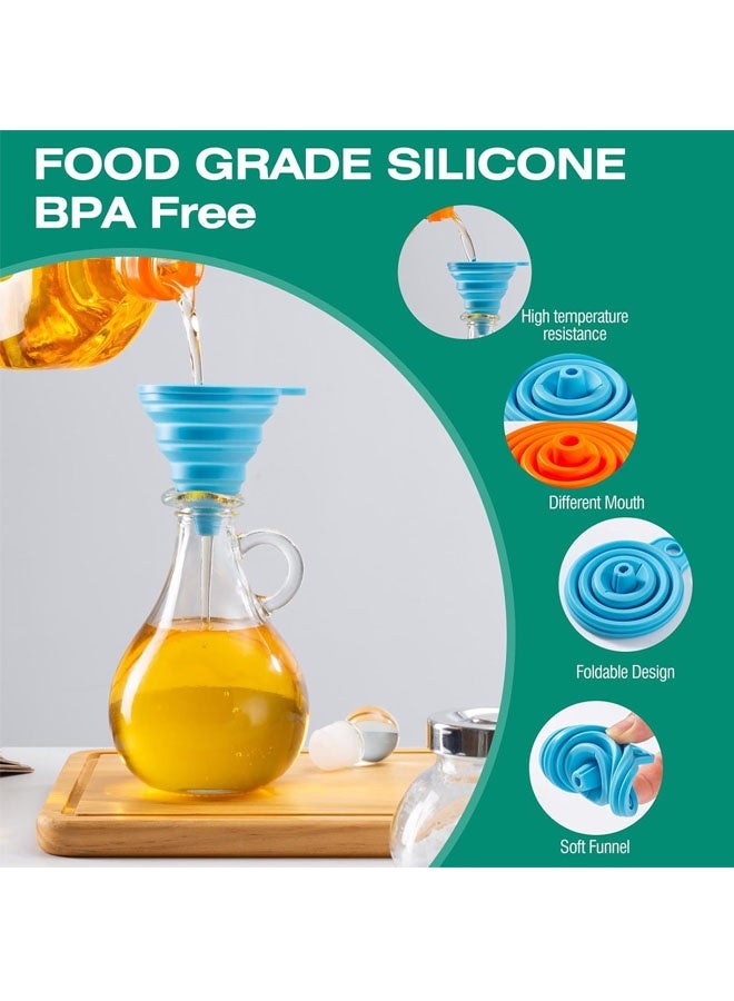 6PCS Foldable Silicone Collapsible Funnels for Filling Water Bottle Liquid Transfer Food Grade Kitchen Gadgets Accessories - Image 3