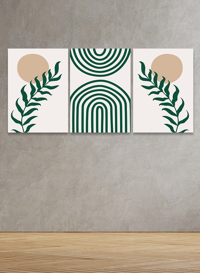 ماركتنا طقم من ثلاث لوحات كانفس على إطار خشبي بتصميم الفن البوهيمي - Image 1