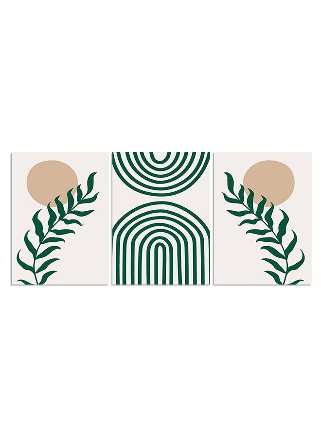 ماركتنا طقم من ثلاث لوحات كانفس على إطار خشبي بتصميم الفن البوهيمي - Image 2