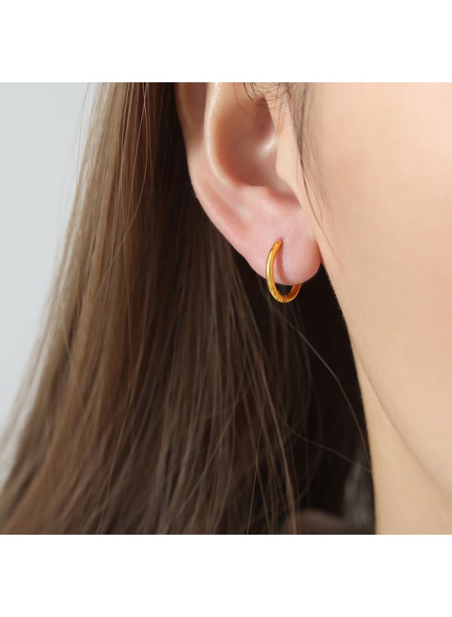Hong Kong Style Retro Large Circle Elegant Earrings Titanium Steel 8k Gold Circle Personality Niche Earrings Simple Jewelry For Women