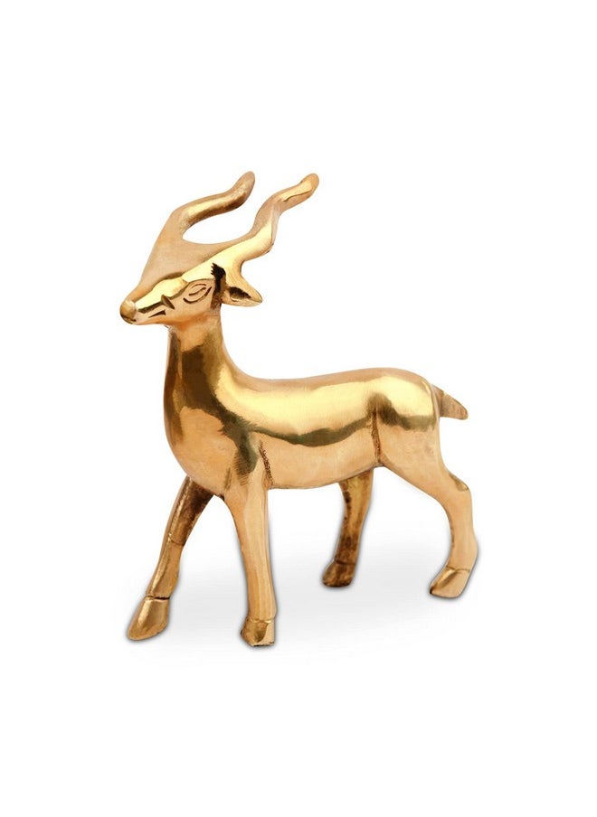 TREEMAISON TREEMAISON Vastu Brass Small Deer Statue for Home/Office Décor  - Image 1