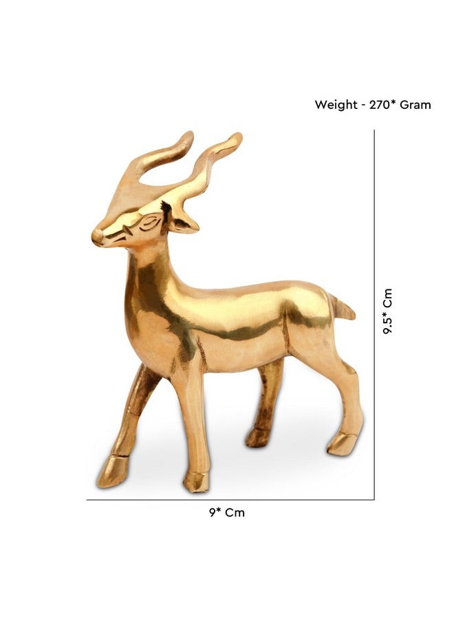TREEMAISON TREEMAISON Vastu Brass Small Deer Statue for Home/Office Décor  - Image 2