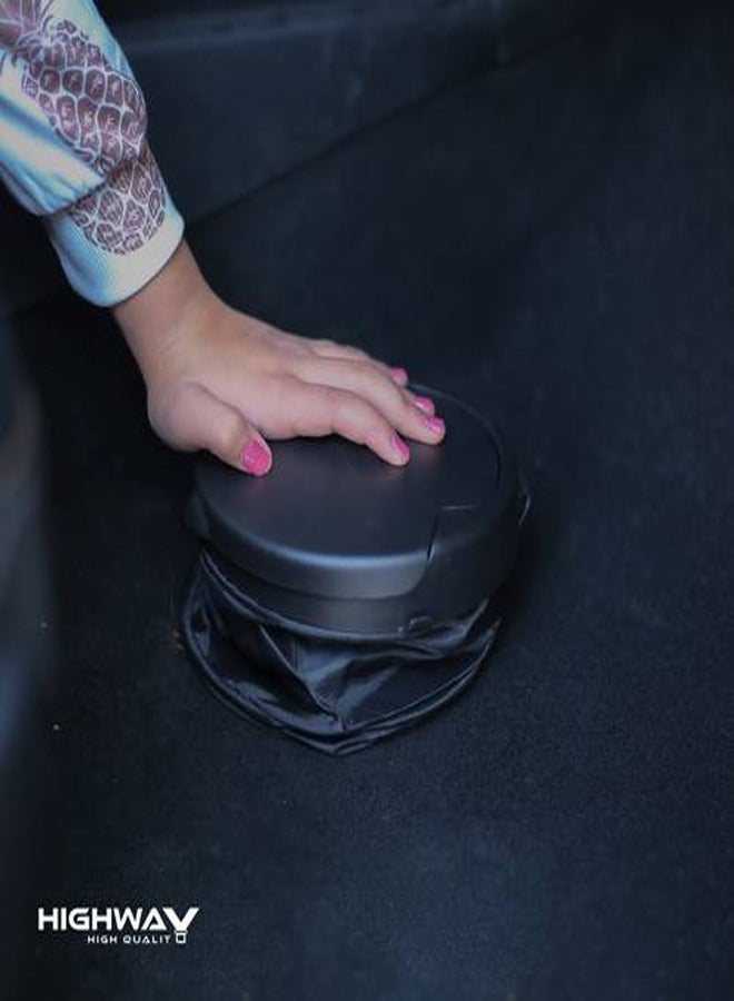 HIGHWAY 2 Portable Folding Car Trash Can Universal Collapsible Car Garbage Bin Wastebasket Hanging Travel Storage Box Bag  - Image 5