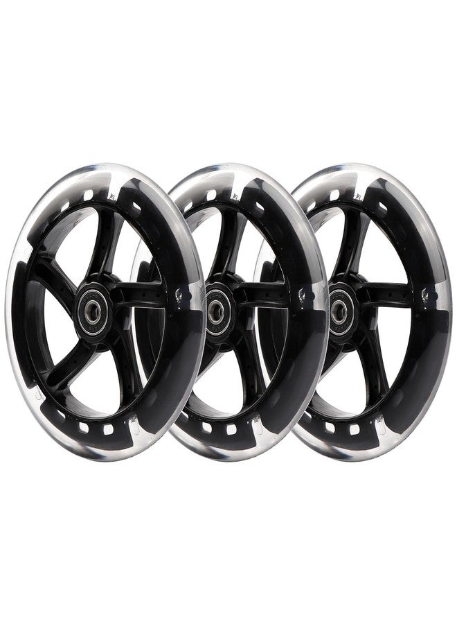 WHEELGOO Wiggle Scooter 145mm White Light-Up Replacement Wheels Front/Rear for Y Fliker 3-Wheeled Swing Scooter (2) - Image 1