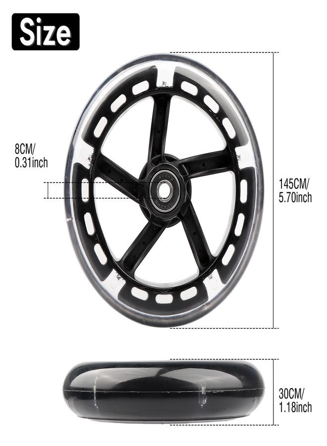 WHEELGOO Wiggle Scooter 145mm White Light-Up Replacement Wheels Front/Rear for Y Fliker 3-Wheeled Swing Scooter (2) - Image 3