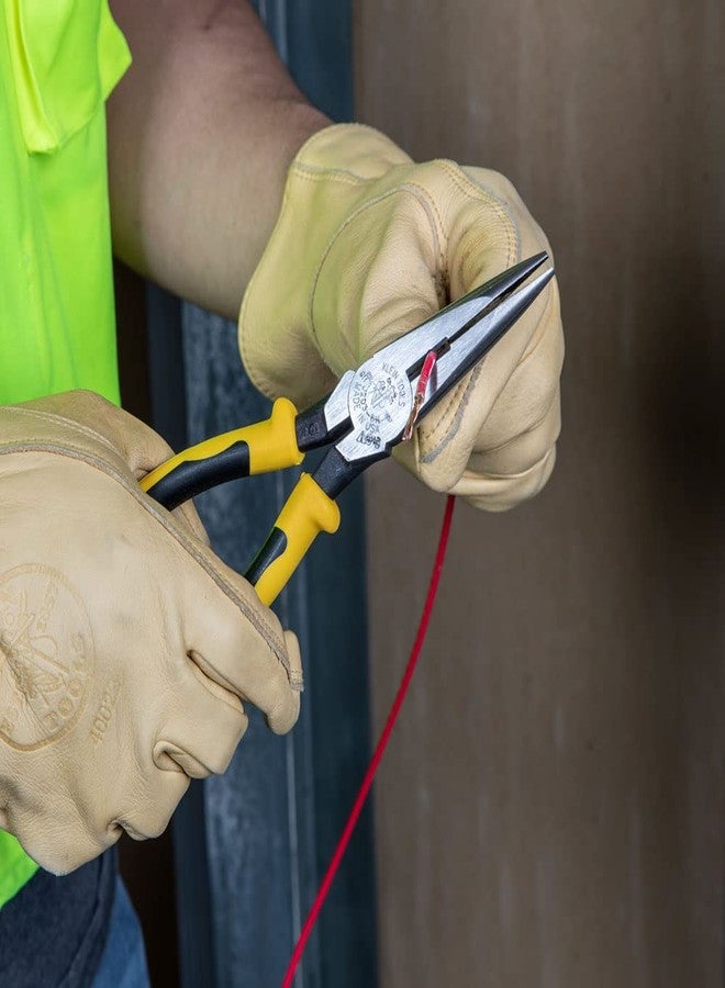 Klein Tools J203-8N Long Nose Side-Cutter Stripping Pliers, Induction Hardened and Heavier For Increased Cutting Power, 8-Inch - Image 3