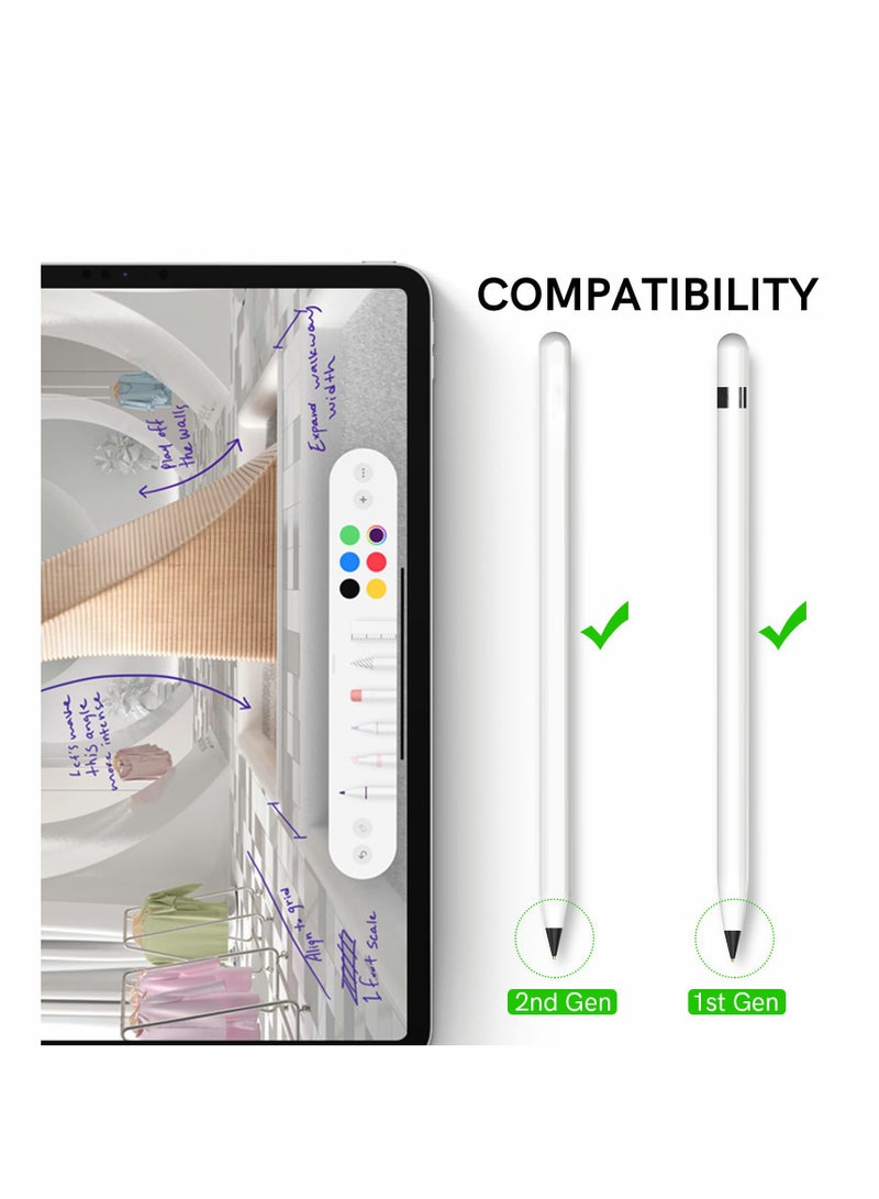 Excefore Replacement Tips for Apple Pencil, 2 Pack Compatible with Apple Pencil 2nd Gen and 1st Gen, No Wear Out Fine Point Precise Control Pen Like Nibs for Apple Pencil (Black 1.8mm) - Image 2