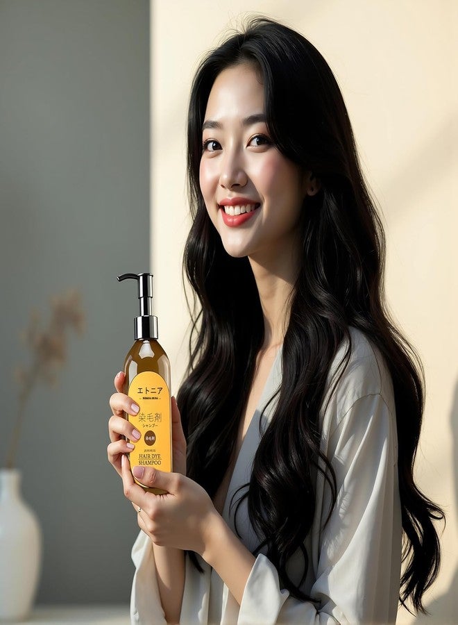 Indiana Huda Japanese Hair Dye Shampoo, 300ml|For Long Lasting Black Hair Colour|For All Hair Types - Image 4