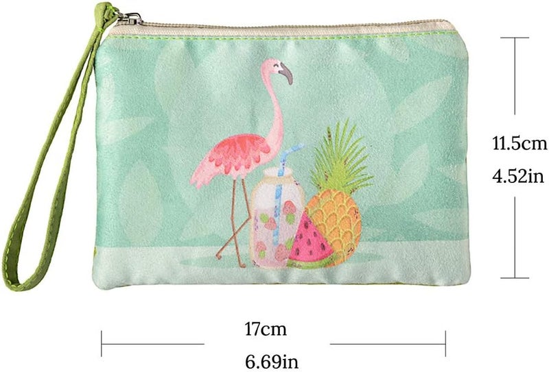 Rantanto Small Cute Cash Coin Purse, Canvas Change Purse, Kawaii Coin Pouch With Handle Christmas Gift For Women Teenager Girls (BG0017-1 Flamingo) - Image 2