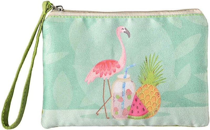 Rantanto Small Cute Cash Coin Purse, Canvas Change Purse, Kawaii Coin Pouch With Handle Christmas Gift For Women Teenager Girls (BG0017-1 Flamingo) - Image 1