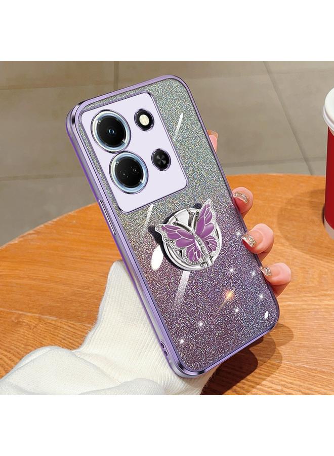 زبون جراب لهاتف Infinix Note 30 5G مطلي بطبقة لامعة متدرجة اللون على شكل فراشة من مادة TPU - Image 1