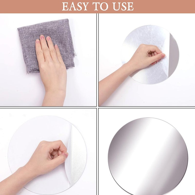 True Flair True Flair Silver Acrylic Mirror for Art and Craft Purpose Painting Round Circle Mirror for Lippan Art and Many More 8 Inch X 8 Inch Pack of 1  - Image 5