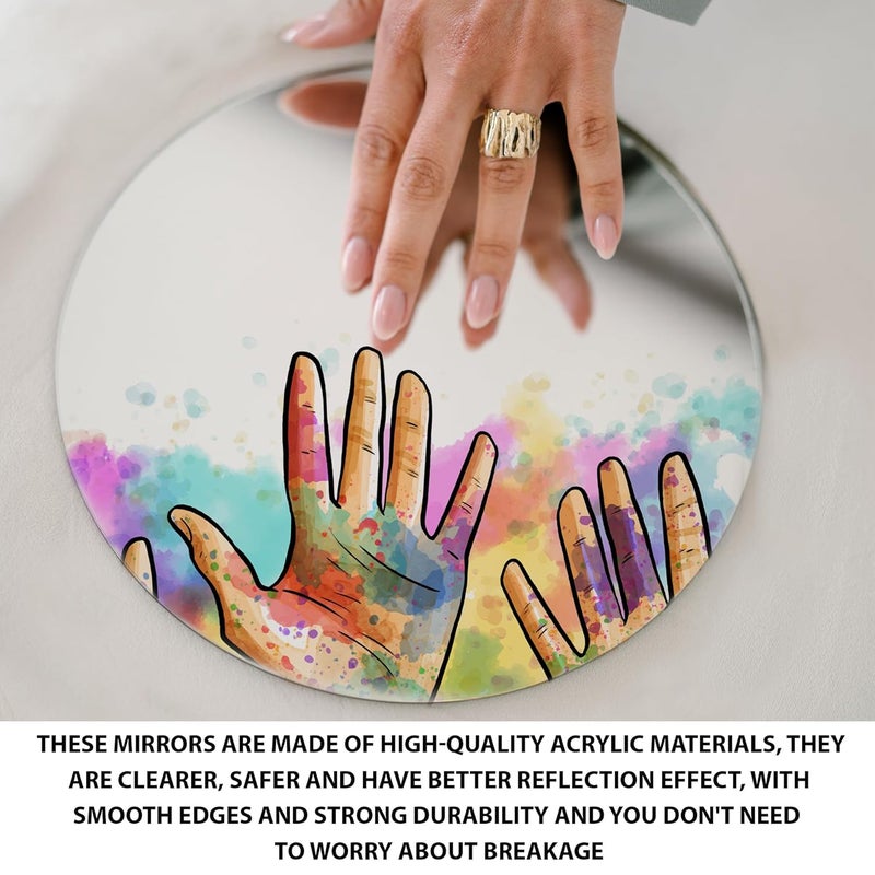 True Flair True Flair Silver Acrylic Mirror for Art and Craft Purpose Painting Round Circle Mirror for Lippan Art and Many More 8 Inch X 8 Inch Pack of 1  - Image 2
