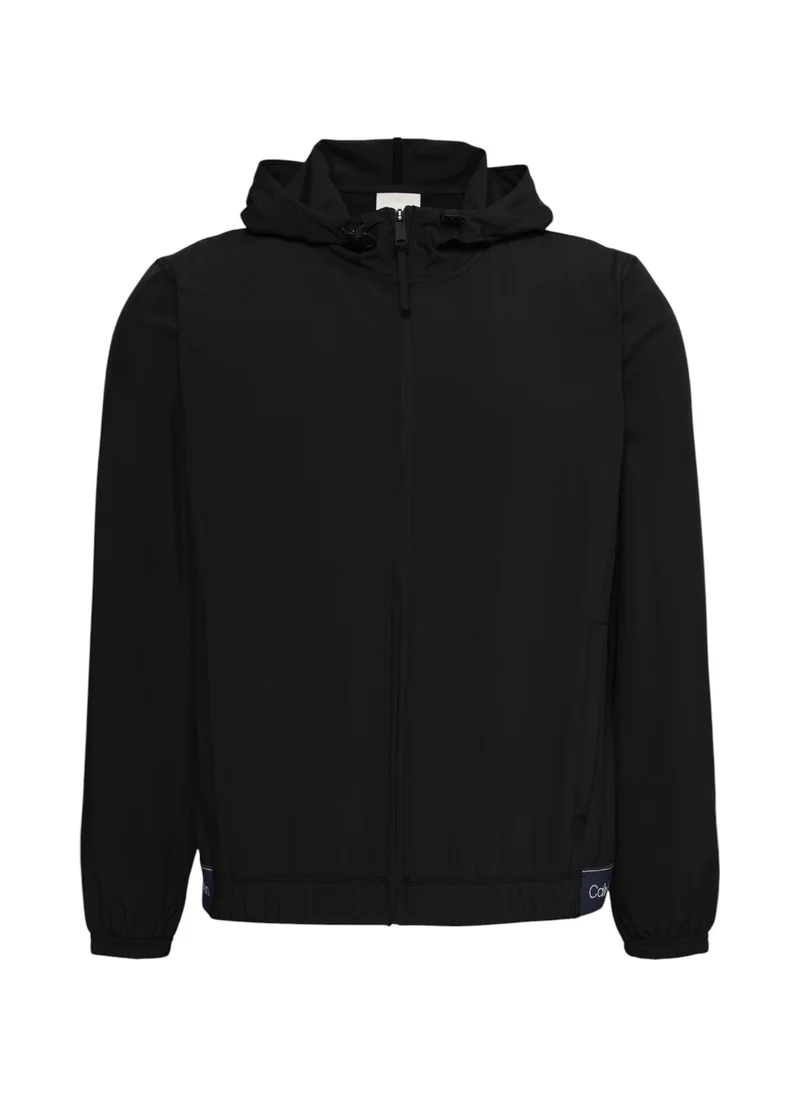 CALVIN KLEIN Men's Windbreaker Jacket - Polyester, Black