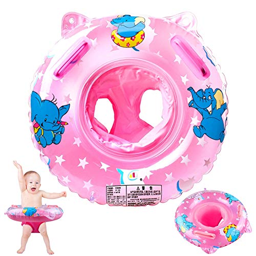 Walsai Baby Swimming Float Inflatable Swimming Ring with Float Seat for 6 Months6 Years Children Pink - Image 1